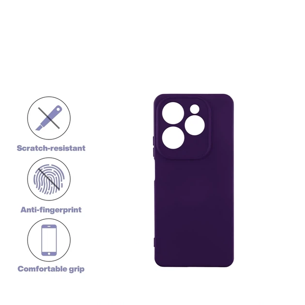 Чехол силиконовый Full Camera для Tecno Spark 20 KJ5n с микрофиброй внутри защитный фиолетовый - зображення 2