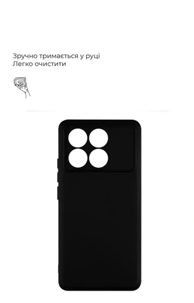 Чехол силиконовый Full Camera для Xiaomi Poco F6 Pro защита камеры TPU черный - изображение 3
