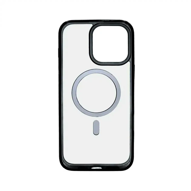 Чехол TPU Color с MagSafe для iPhone 14 Pro черный противоударный с защитой камеры - Фото 3 Чехол TPU Color с MagSafe для iPhone 14 Pro черный противоударный с защитой камеры - изображение 3
