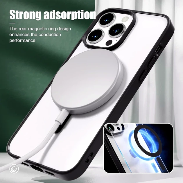 Чехол TPU Color с MagSafe для iPhone 14 Pro черный противоударный с защитой камеры - Фото 7 Чехол TPU Color с MagSafe для iPhone 14 Pro черный противоударный с защитой камеры - изображение 7