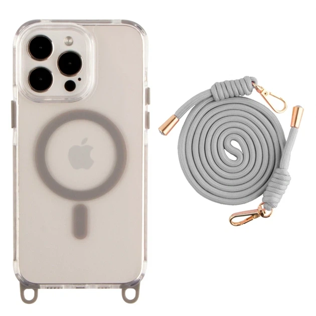 Чехол TPU+PC LanyardCase с MagSafe для iPhone 13 Pro противоударный серый Titanium grey - Фото 1 Чехол TPU+PC LanyardCase с MagSafe для iPhone 13 Pro противоударный серый Titanium grey - зображення 1