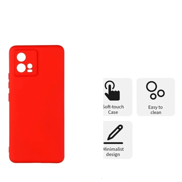 Чехол силиконовый Full Camera для Motorola Moto G72 с защитой камеры красный - зображення 4