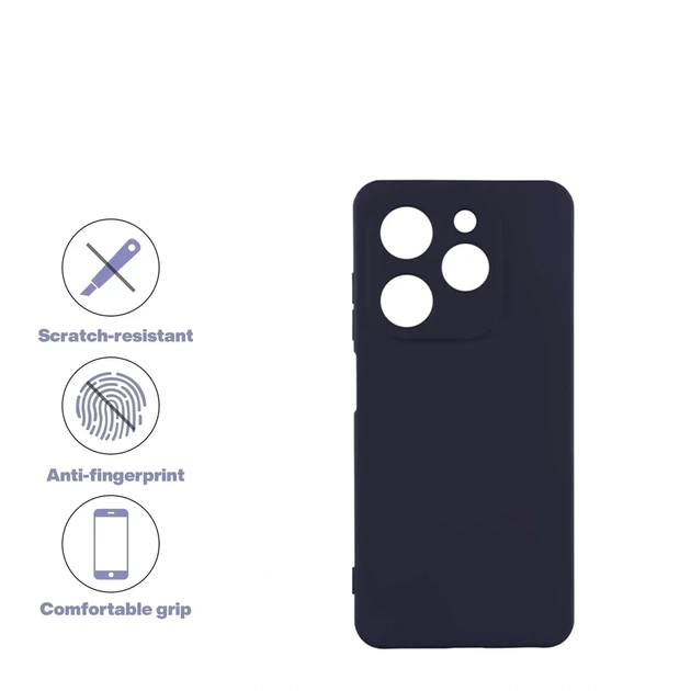 Чехол силиконовый Full Camera для Tecno Spark 20 KJ5n с микрофиброй внутри защитный темно-синий - зображення 2