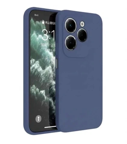 Чехол силиконовый Full Camera для Tecno Spark 20 KJ5n с микрофиброй внутри защитный темно-синий - зображення 4