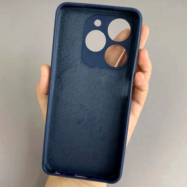 Чехол силиконовый Full Camera для Tecno Spark 20 KJ5n с микрофиброй внутри защитный темно-синий - зображення 6