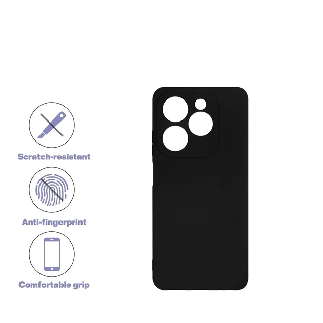 Чехол силиконовый Full Camera для Infinix Hot 40 Pro с микрофиброй защита камеры черный - зображення 6