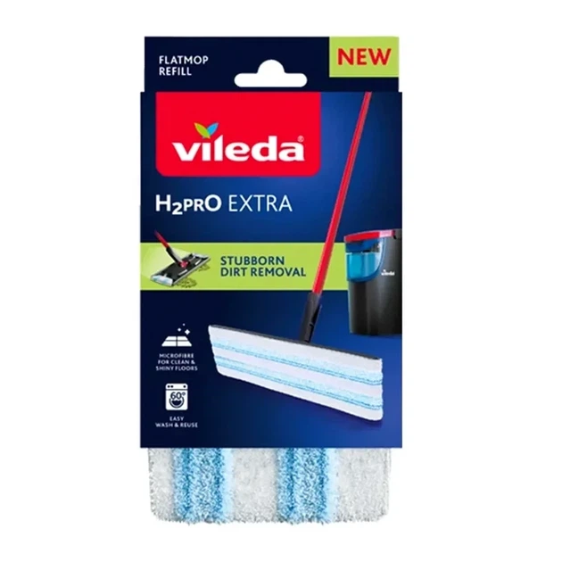 Сменная насадка для плоской швабры Vileda H2prO из микрофибры для мытья пола белая - изображение 3