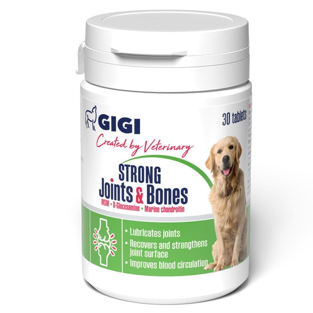 Комплекс GiGi Strong Joints & Bones (Джойн Бонс) для укрепления и восстановления суставов у собак, 30 табл - Фото 1 Комплекс GiGi Strong Joints & Bones (Джойн Бонс) для укрепления и восстановления суставов у собак, 30 табл - изображение 1