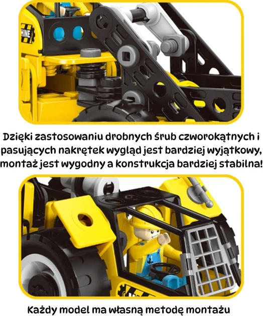 Klocki konstrukcyjne Woopie 6 w 1 Pojazdy budowlane 223 elementy 56621 (5906280656621) - obraz 5