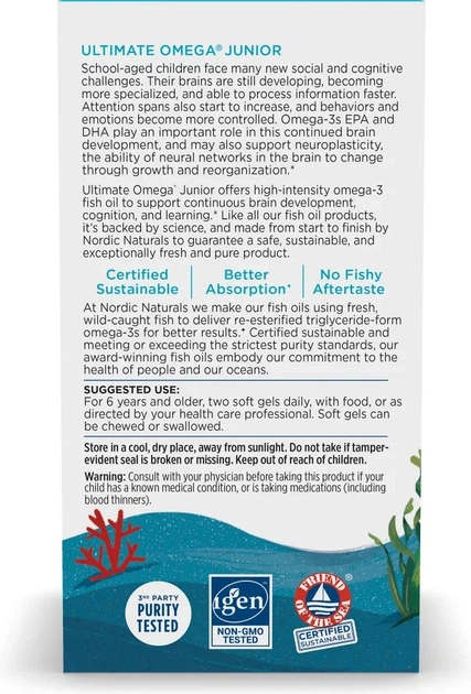 Suplement diety Nordic Naturals Ultimate Omega Junior Truskawka 90 kapsułek (768990891069) - obraz 3