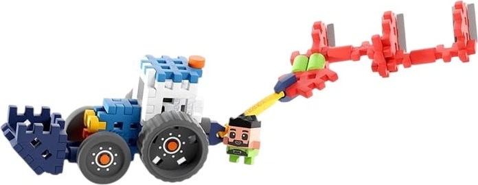 Конструктор Marioinex Mini Waffle Farmer: Трактор з плугом і Джеком 50 елементів 720687 (5903033907504) - зображення 4