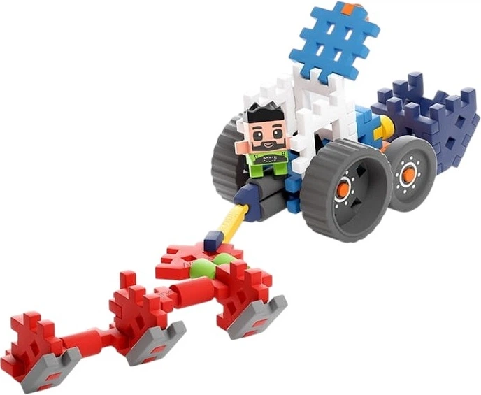 Конструктор Marioinex Mini Waffle Farmer: Трактор з плугом і Джеком 50 елементів 720687 (5903033907504) - зображення 5