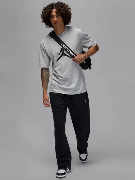 Футболка бавовняна довга чоловіча Jordan M J Jumpman Ss Hbr Tee IM9801-052 L Сіра (198730663227) - зображення 3