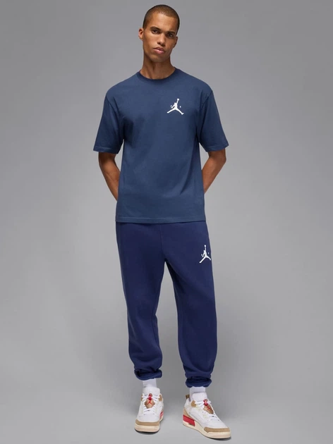 Футболка бавовняна довга чоловіча Jordan M J Jumpman Ss Lbr Tee IM9803-410 2XL Синя (198730652849) - зображення 3