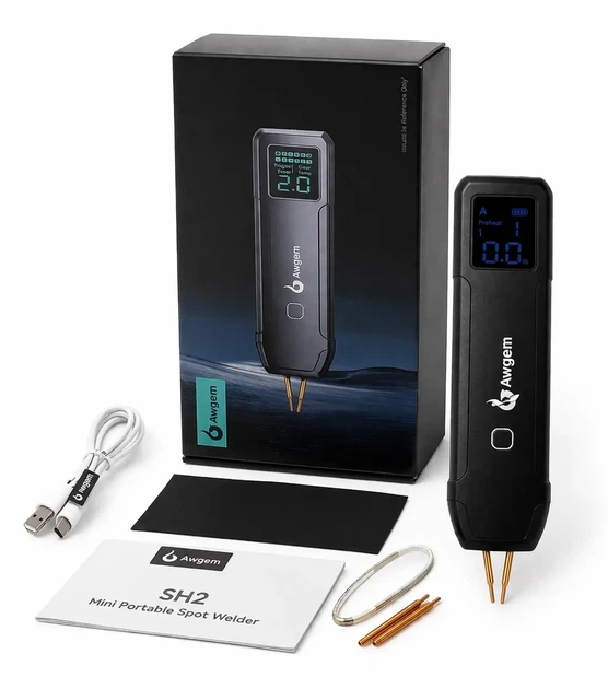 Споттер Awgem SH2 Mini Portable Spot Welder — портативный аппарат точечной сварки, OLED дисплей, USB-C - изображение 2