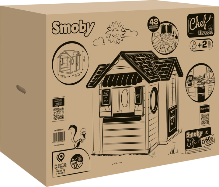 Domek Smoby Toys Domek Szefa Kuchni 132 x 124 x 135 cm (3032168104075) - obraz 2