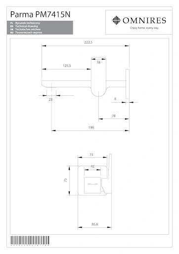 Змішувач для умивальника прихованого монтажу Omnires Parma хром (PM7415NCR) (00139929) - зображення 4