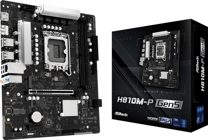 Płyta główna ASRock H810M-P GEN5 (LGA1851, H810, PCI-Ex16) - obraz 5