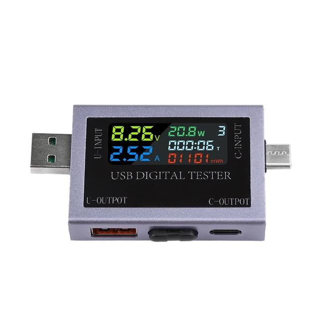 Вольтметр-амперметр USB + Type-C тестер заряджання телефону - изображение 6