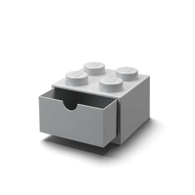 Pojemnik LEGO Klocek z szufladą 4 Jasnoszary (5711938032005) - obraz 2