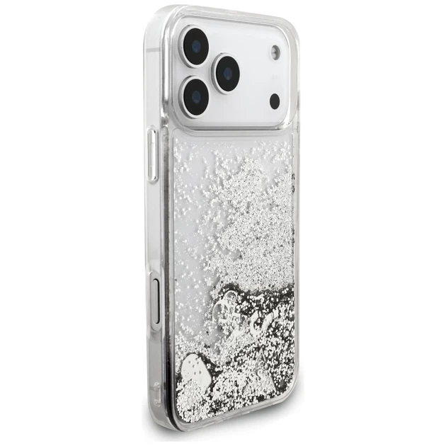 Чохол Guess Liquid Glitter Charms для iPhone 17 Pro Max Silver (GUHCP17XGLHFLSI) - зображення 4