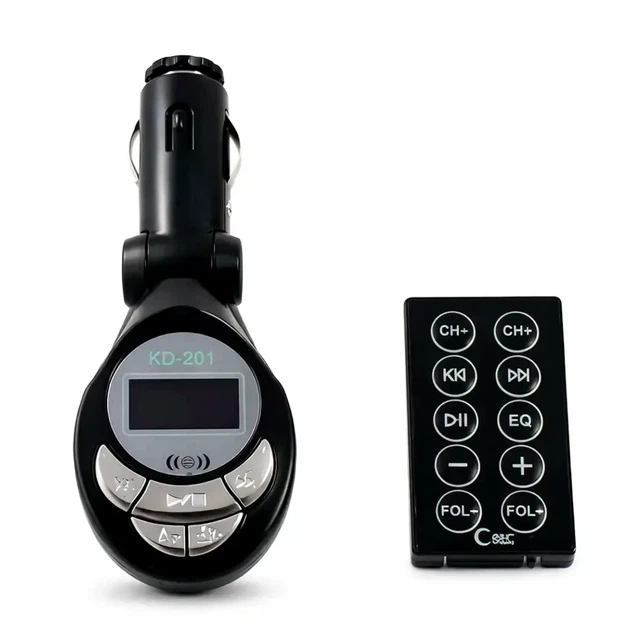 FM трансмітер з пультом MP3 плеєр USB SD TF MMC 12 В KD201 для автомобіля - зображення 5