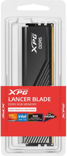 Оперативна пам'ять ADATA DDR5-6000 24576MB PC5-48000 XPG Lancer Blade RGB Black (AX5U6000C3624G-SLABRBK) - Фото 2 Оперативна пам'ять ADATA DDR5-6000 24576MB PC5-48000 XPG Lancer Blade RGB Black (AX5U6000C3624G-SLABRBK) - зображення 2