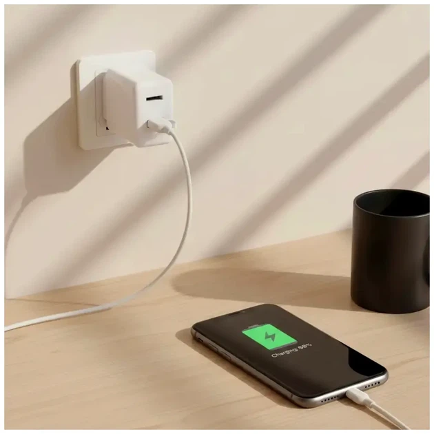 Кабель живлення Lightning-USB 1 метр 2.4А для швидкого заряджання пристроїв Apple модель DC227L10W колір білий - зображення 2