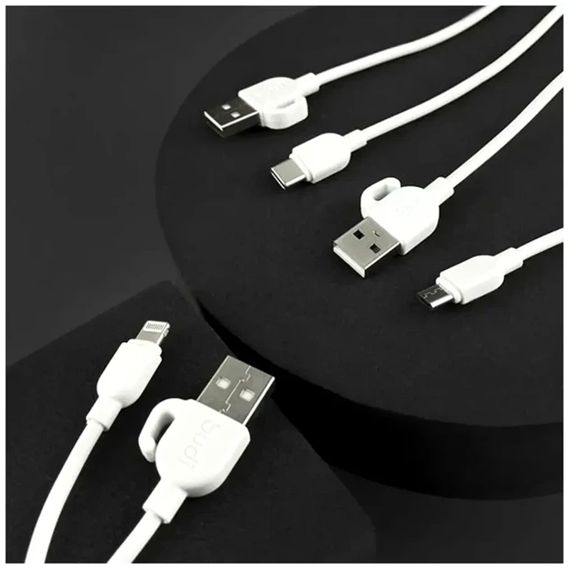 Кабель живлення Lightning-USB 1 метр 2.4А для швидкого заряджання пристроїв Apple модель DC227L10W колір білий - зображення 7
