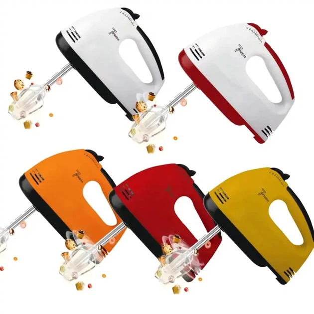 Ручний міксер 260 Вт 7 швидкостей для збивання та замісу тесту Domotec R6633Y жовтий - зображення 2