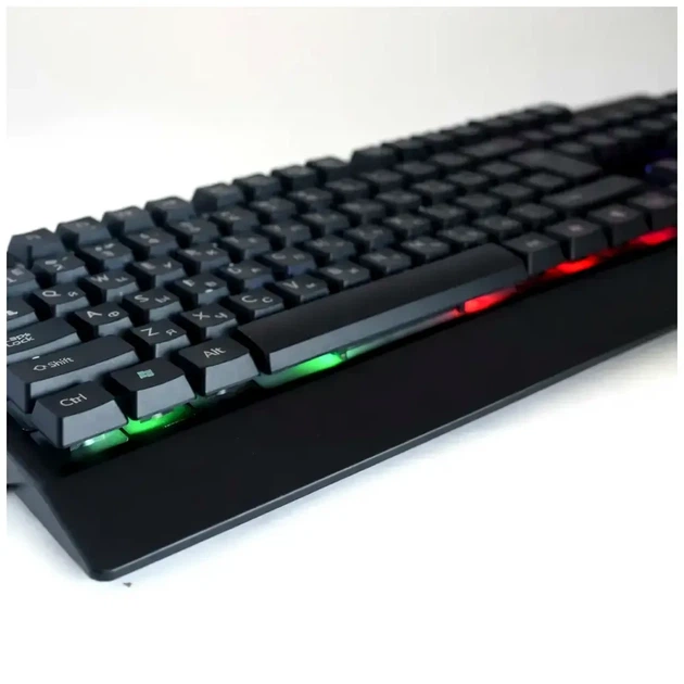 Комплект клавіатури та миші з RGB підсвічуванням USB мембранна 104 клавіші чорний M710 - Фото 4 Комплект клавіатури та миші з RGB підсвічуванням USB мембранна 104 клавіші чорний M710 - зображення 4