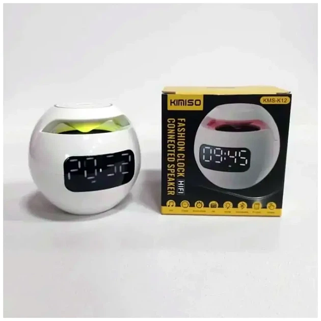Бездротова Bluetooth колонка з годинником 5 Вт 120х120 мм micro USB біла Kimiso KMS-K12 - Фото 8 Бездротова Bluetooth колонка з годинником 5 Вт 120х120 мм micro USB біла Kimiso KMS-K12 - зображення 8
