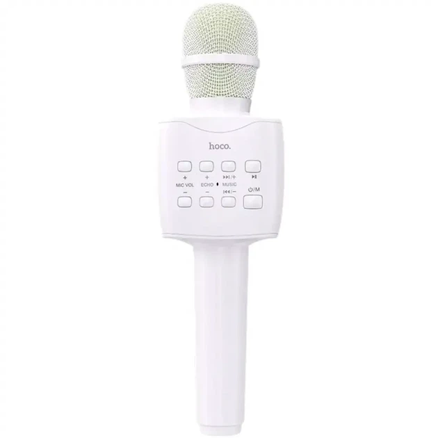 Караоке-мікрофон Hoco BK5 Cantando 5 Вт 1200 мАг Bluetooth AUX білий портативний для співу - Фото 1 Караоке-мікрофон Hoco BK5 Cantando 5 Вт 1200 мАг Bluetooth AUX білий портативний для співу - зображення 1