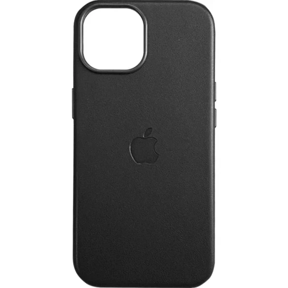 Чехол Leather Case с MagSafe для iPhone 14 кожзам черный с защитой от брызг - Фото 4 Чехол Leather Case с MagSafe для iPhone 14 кожзам черный с защитой от брызг - зображення 4