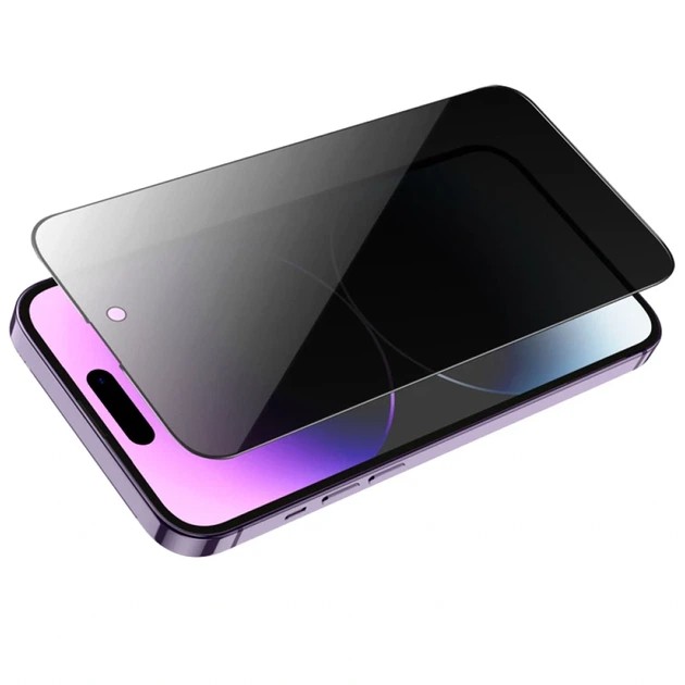 Защитное стекло Hoco Guardian черное глянцевое для iPhone 17 Air комплект антишпионское закаленное - изображение 3