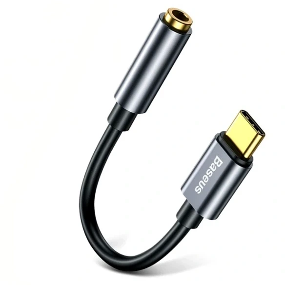 Адаптер Baseus Type-C Male to 3.5mm Female чорний для підключення навушників та аудіо пристроїв модель L54 - Фото 2 Адаптер Baseus Type-C Male to 3.5mm Female чорний для підключення навушників та аудіо пристроїв модель L54 - зображення 2