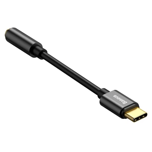 Адаптер Baseus Type-C Male to 3.5mm Female чорний для підключення навушників та аудіо пристроїв модель L54 - Фото 3 Адаптер Baseus Type-C Male to 3.5mm Female чорний для підключення навушників та аудіо пристроїв модель L54 - зображення 3
