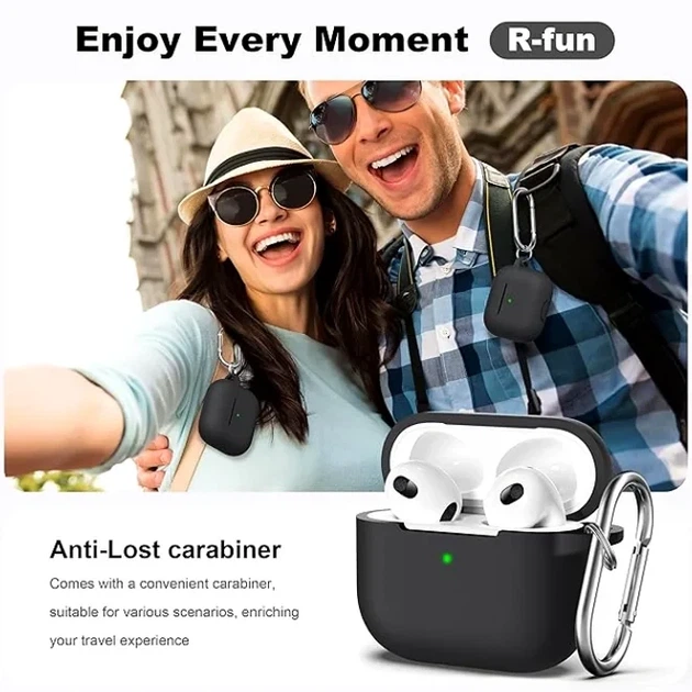 Чохол силіконовий 1.2 мм для навушників AirPods Pro 2 чорний - Фото 3 Чохол силіконовий 1.2 мм для навушників AirPods Pro 2 чорний - зображення 3