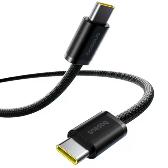 Кабель Baseus Type-C до Type-C 100W 1 м чорний для швидкого заряджання та передачі даних - Фото 4 Кабель Baseus Type-C до Type-C 100W 1 м чорний для швидкого заряджання та передачі даних - зображення 4