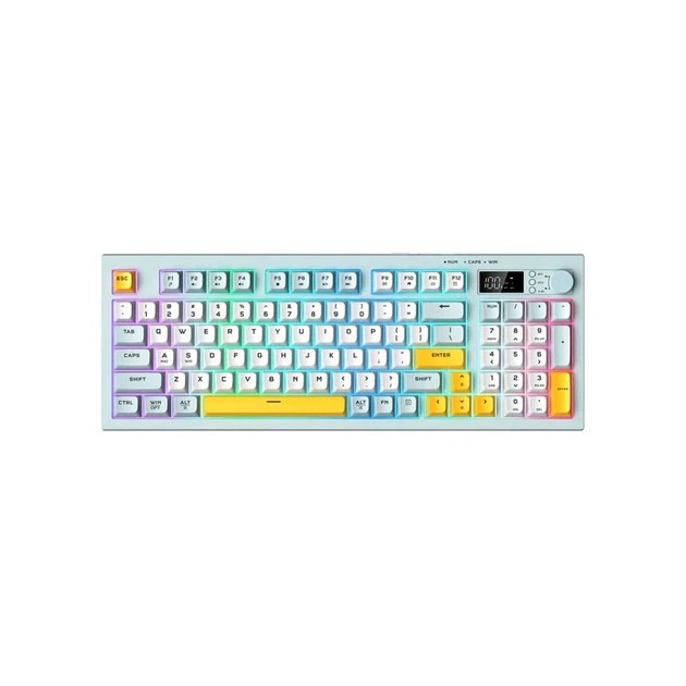 Клавіатура Onikuma G80 2.4G Bluetooth 94 клавіші RGB-підсвічування акумулятор 2000 мАч блакитна - Фото 1 Клавіатура Onikuma G80 2.4G Bluetooth 94 клавіші RGB-підсвічування акумулятор 2000 мАч блакитна - зображення 1