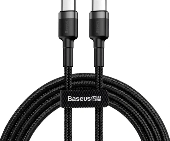 Кабель Baseus Cafule Type-C 60W 1м черный для зарядки и синхронизации 20V 3A кевларовая оплетка - Фото 3 Кабель Baseus Cafule Type-C 60W 1м черный для зарядки и синхронизации 20V 3A кевларовая оплетка - изображение 3