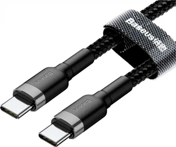 Кабель Baseus Cafule Type-C 60W 1м черный для зарядки и синхронизации 20V 3A кевларовая оплетка - Фото 6 Кабель Baseus Cafule Type-C 60W 1м черный для зарядки и синхронизации 20V 3A кевларовая оплетка - изображение 6