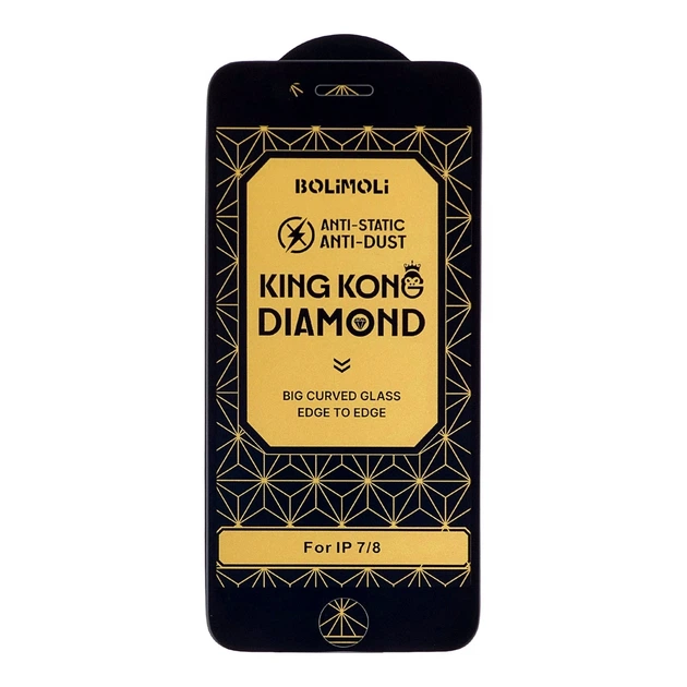 Защитное стекло KingKong Diamond Glass черное для Apple iPhone 7 8 SE 2020 2022 - Фото 1 Защитное стекло KingKong Diamond Glass черное для Apple iPhone 7 8 SE 2020 2022 - изображение 1