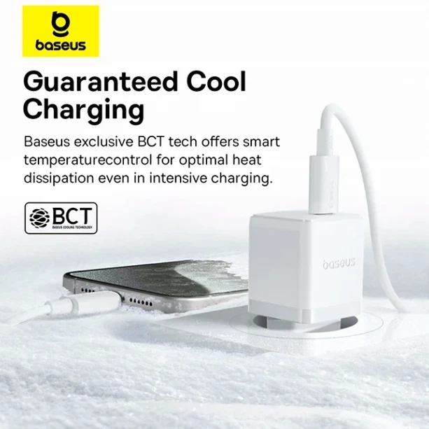 Зарядное устройство Baseus Palm 20W USB Type-C белое для быстрой зарядки Quick Charge 3.0 один порт - Фото 8 Зарядное устройство Baseus Palm 20W USB Type-C белое для быстрой зарядки Quick Charge 3.0 один порт - изображение 8