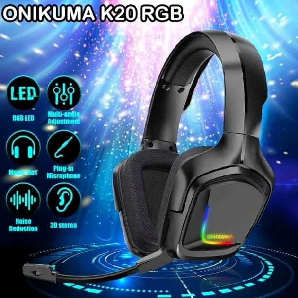 Навушники Onikuma K20 Black 40 мм динаміки 3.5 мм USB провідні для ігор та мультимедіа - зображення 7