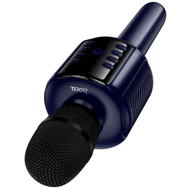 Мікрофон Hoco L24 Shine 5Вт 1200мАг Bluetooth 5.4 AUX USB синій для караоке та вечірок - Фото 3 Мікрофон Hoco L24 Shine 5Вт 1200мАг Bluetooth 5.4 AUX USB синій для караоке та вечірок - зображення 3