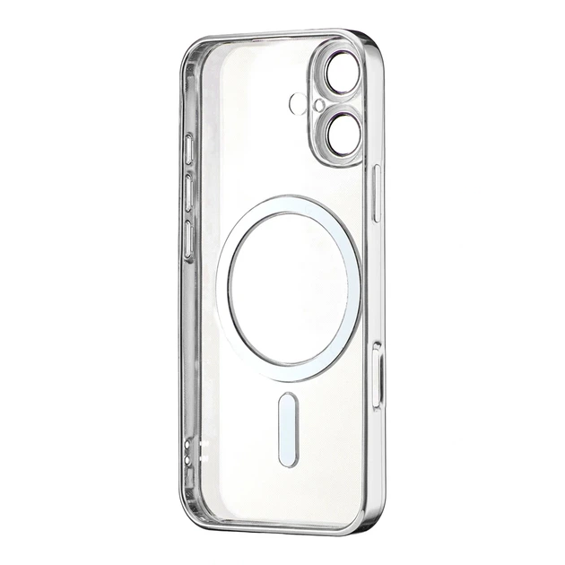 Чохол силіконовий Ductil Metallic Edge із MagSafe для iPhone 17 захист камери срібний - зображення 3