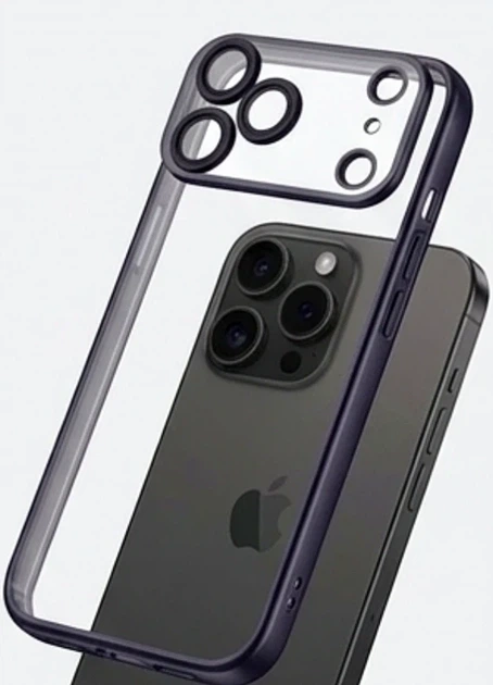 Чехол силиконовый Ductil Metallic Edge с MagSafe для iPhone 17 Pro защита камеры черный - изображение 7
