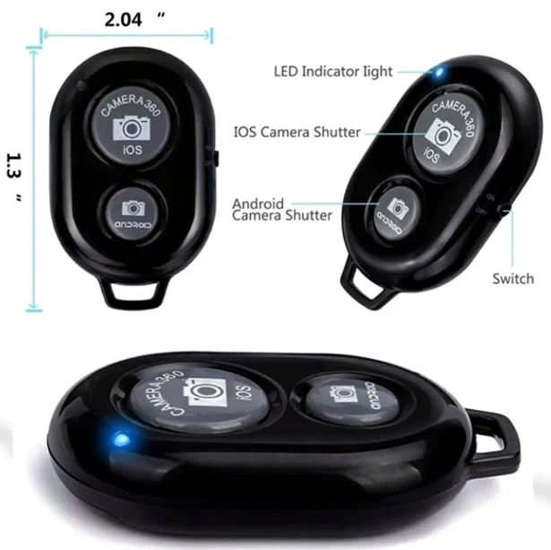 Пульт селфи кнопка Bluetooth черный для камеры до 10 метров дистанции PRC - Фото 5 Пульт селфи кнопка Bluetooth черный для камеры до 10 метров дистанции PRC - изображение 5