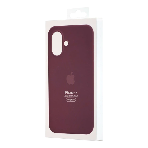 Чохол Leather Case з MagSafe для iPhone 17 шкірозамінник захист камери вишневий - Фото 2 Чохол Leather Case з MagSafe для iPhone 17 шкірозамінник захист камери вишневий - зображення 2